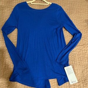💕NWT Lululemon Blue Zen Bender Long Sleeve Top